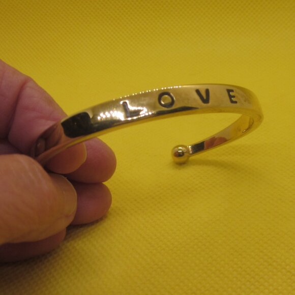Kinsley Armelle Jewelry - Kinsley Armelle Gold Tone Cuff Bracelet "LOVE"